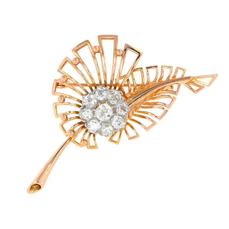 Broche ancienne diamants 1.66 carat 2 ors 11.21g Comme neuf -  reconditionné disponible sur Gemme Les Bijoux